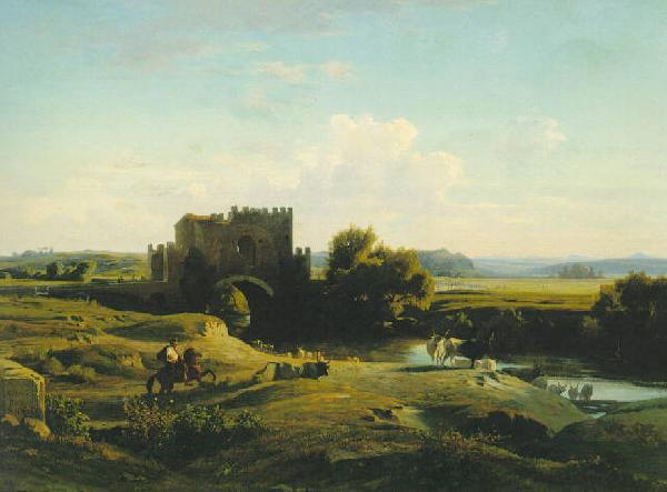  View of the Ponte Nomentano in the Roman Campagna